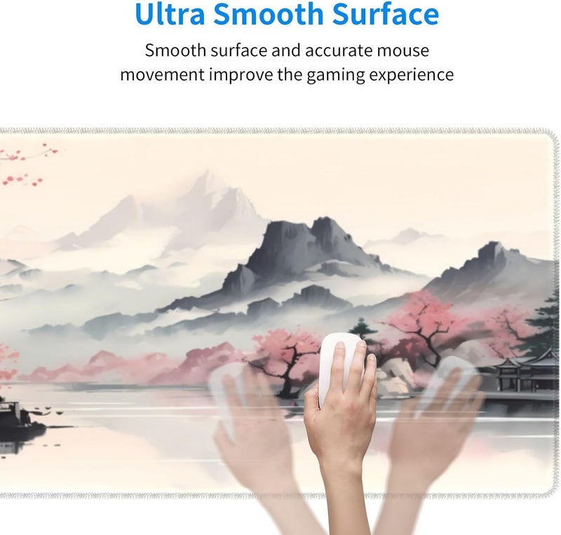 Brecoy Gaming Mouse Pad Desk Pad,Extended Big Mouse Pad,31.5x11.8 Inch Long Computer Keyboard Mouse Mat Mousepad with 3mm Non-Slip Base and Stitched Edge for Gaming and Office - Image 4